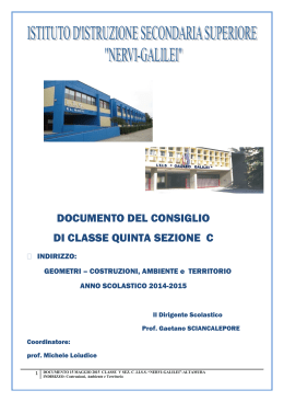 DOCUMENTO DEL CONSIGLIO DI CLASSE QUINTA SEZIONE C