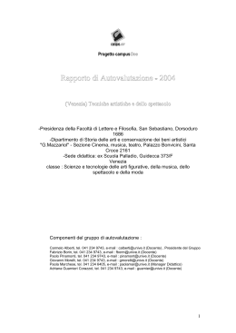 Rapporto di Autovalutazione - 2004 - Università Ca` Foscari di Venezia