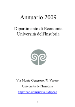 Annuario 2009 - Università degli Studi dell`Insubria