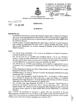 Ordinanza Sindacale estensione porta a porta