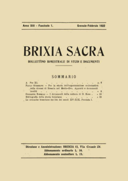 n. 1 - Brixia Sacra