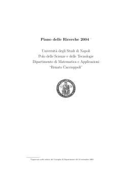 Piano delle Ricerche 2004 1 Universit`a degli Studi di Napoli Polo