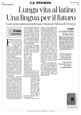 Lunga vita al latino Una lingua per il futuro