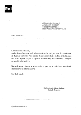 Digitale Terrestre - Comune di Acquaviva d`Isernia