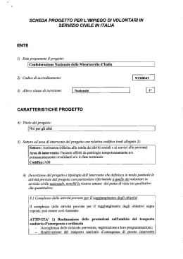 scheda progetto per l`impiego di volontari in servizio civile in italia ente
