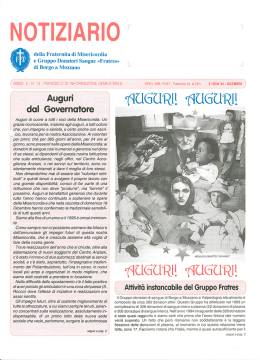 notiziario n&deg;13 - Fraternita di Misericordia di Borgo a Mozzano