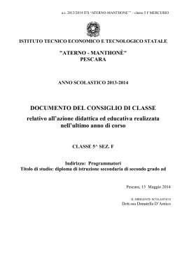 Documento 5 F - Istituto Tecnico Statale "Aterno