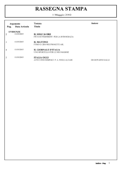 Rassegna Stampa
