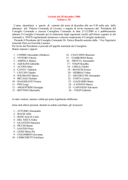 Verbale del 28 dicembre 2006 Seduta n. 82 L`anno duemilasei e