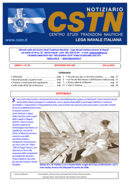 Notiziario C.S.T.N. del Marzo 2016