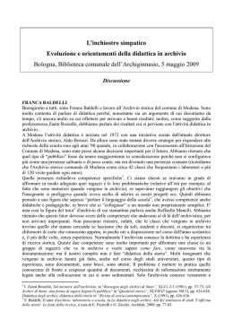 Interventi - Soprintendenza archivistica per l`Emilia