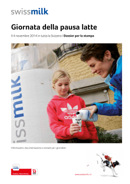 Dossier per la stampa Giornata della pausa latte 2014