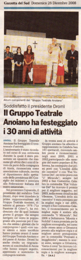 Il Gruppo Teatrale Anoiano ha festeggiato