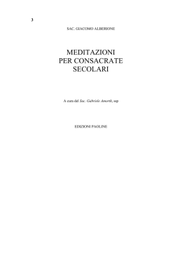 meditazioni per consacrate secolari - Opera Omnia