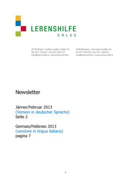 Newsletter - Lebenshilfe S&uuml;dtirol