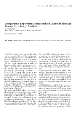 Comparative Experimental Research on Dandruff Through
