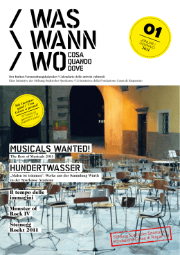 MUSICALS WANTED! HUNDErTWASSEr