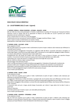 ISOLE EOLI 12 &ndash; 19 SET IE E SICILIA TTEMBRE 2 ORIENTALE