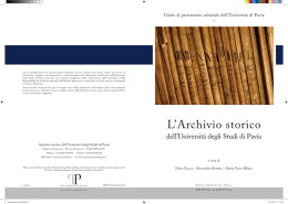 L`Archivio storico dell`Universit&agrave; degli Studi di Pavia