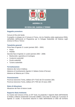 AGENDA 21 DI RIVA DEL GARDA E TENNO