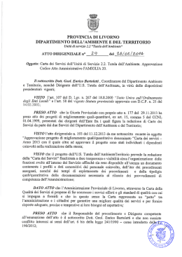 Carta dei Servizi dell`Unità di Servizio Tutela Ambientale