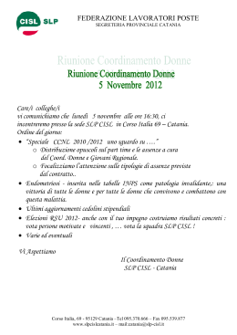 Riunione Coordinamento Doone 5 novembre 2012