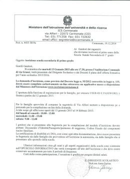 Iscrizione scuola secondaria 1&deg; grado 2015/2016