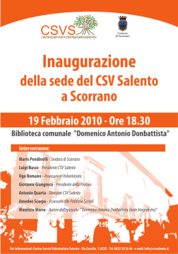 Inaugurazione - Comune di Scorrano