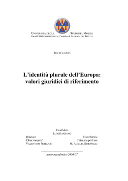 L`identit&agrave; plurale dell`Europa