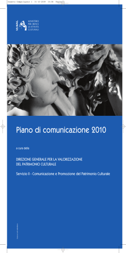 Piano di comunicazione 2010 - Ministero dei Beni e le Attività Culturali