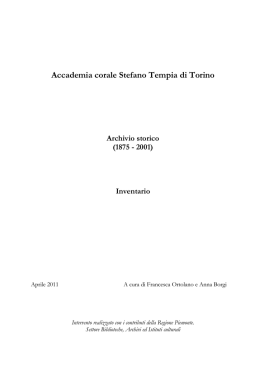 Inventario dell`Archivio storico dell`Accademia