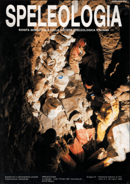 issn&ucirc;394-9761 - Societ&agrave; Speleologica Italiana