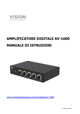 amplificatore digitale av-1600 manuale di istruzioni