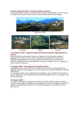 Fusione Castel San Pietro, Campora, Monte e Casima In occasione