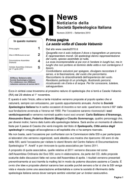 SSI News 2010 n&deg; 2 - Societ&agrave; Speleologica Italiana