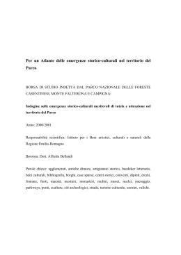 Scarica la relazione finale - Parco Nazionale delle Foreste