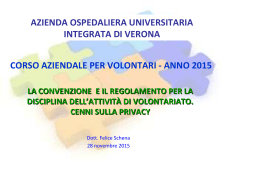 Corso volontari 2015 - Regolamento, convenzione, privacy