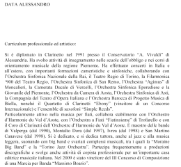 Curriculum del Maestro - Banda di castellamonte