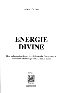 Gli asmâ` Allâh nell`Islam (del libro Energie divine)