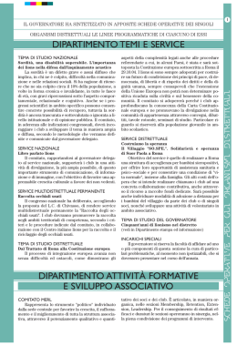 schede operative per gli organismi distrettuali