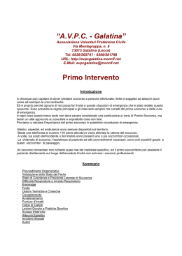 &ldquo;AVPC - Galatina&rdquo; Primo Intervento