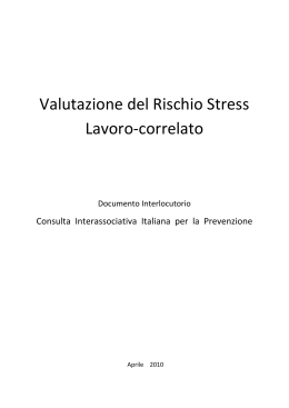 Valutazione del Rischio Stress Lavoro-correlato