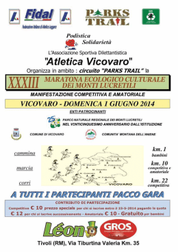 Visualizza programma - Parco Naturale Regionale dei Monti Lucretili