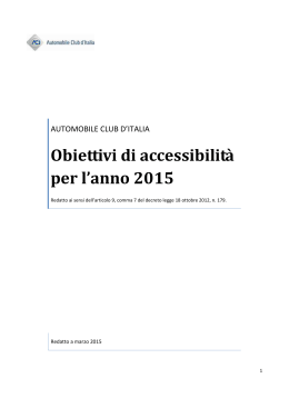 Obiettivi di accessibilità L. 221/2012 - Anno 2015