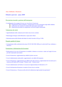Obiettivi previsti - anno 2009 - Università degli Studi di Pavia
