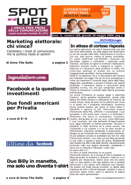 Spot and Web n.100 del 28.5.2009