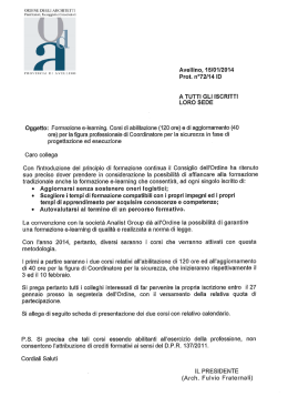Formazione e – learning. Corso di abilitazione (120 ore)
