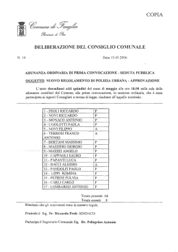 regolamento polizia urbana