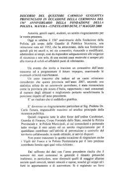 discorso del Questore - Questure sul web