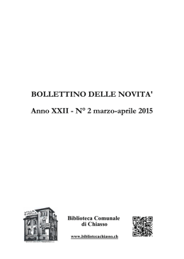 N&deg; 2 marzo-aprile 2015 - Biblioteca Comunale di Chiasso